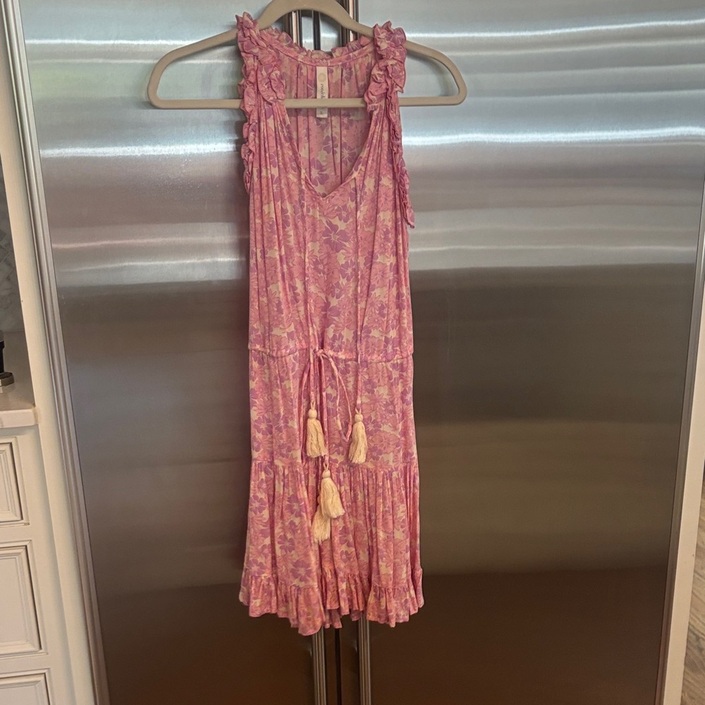 Pink Floral Sleeveless Dress
